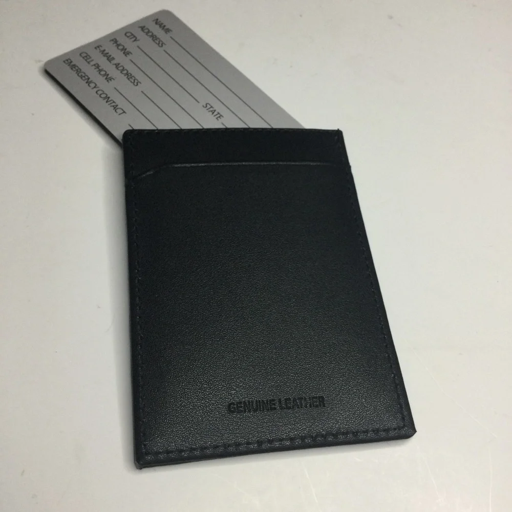 ORIGINAL PENGUIN BLACK LEATHER CARD CASE 4” x 2.75” NEW